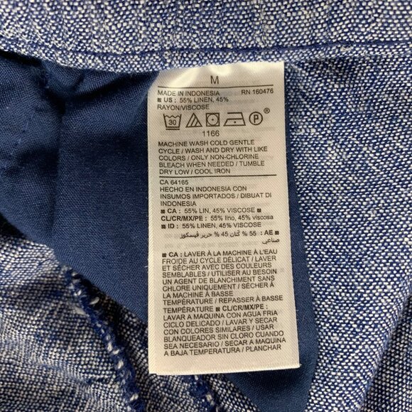 Old Navy Blue Chambray Heather Linen Blend Pull On Shorts M - Picture 3 of 4